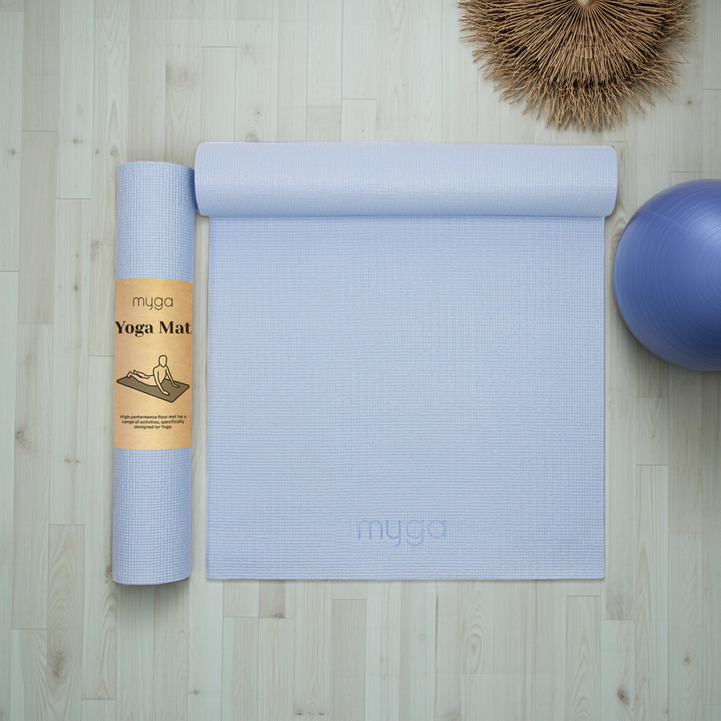 Myga Yogamatte Himmelblau, rutschfest für Yoga und Pilates