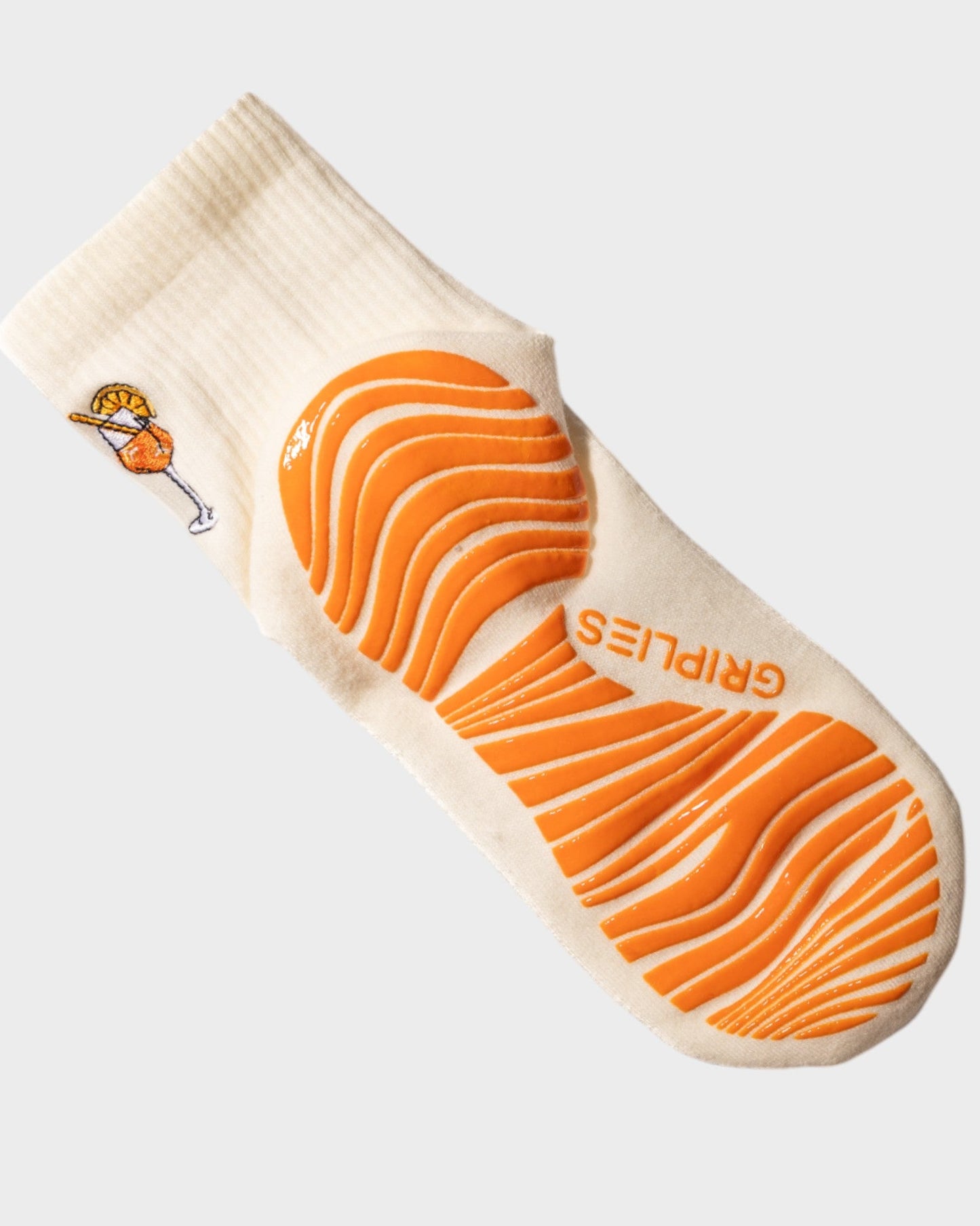 Pilates Grip Socken Aperol Sunset Sips mit sommerlichem Drink-Motiv
