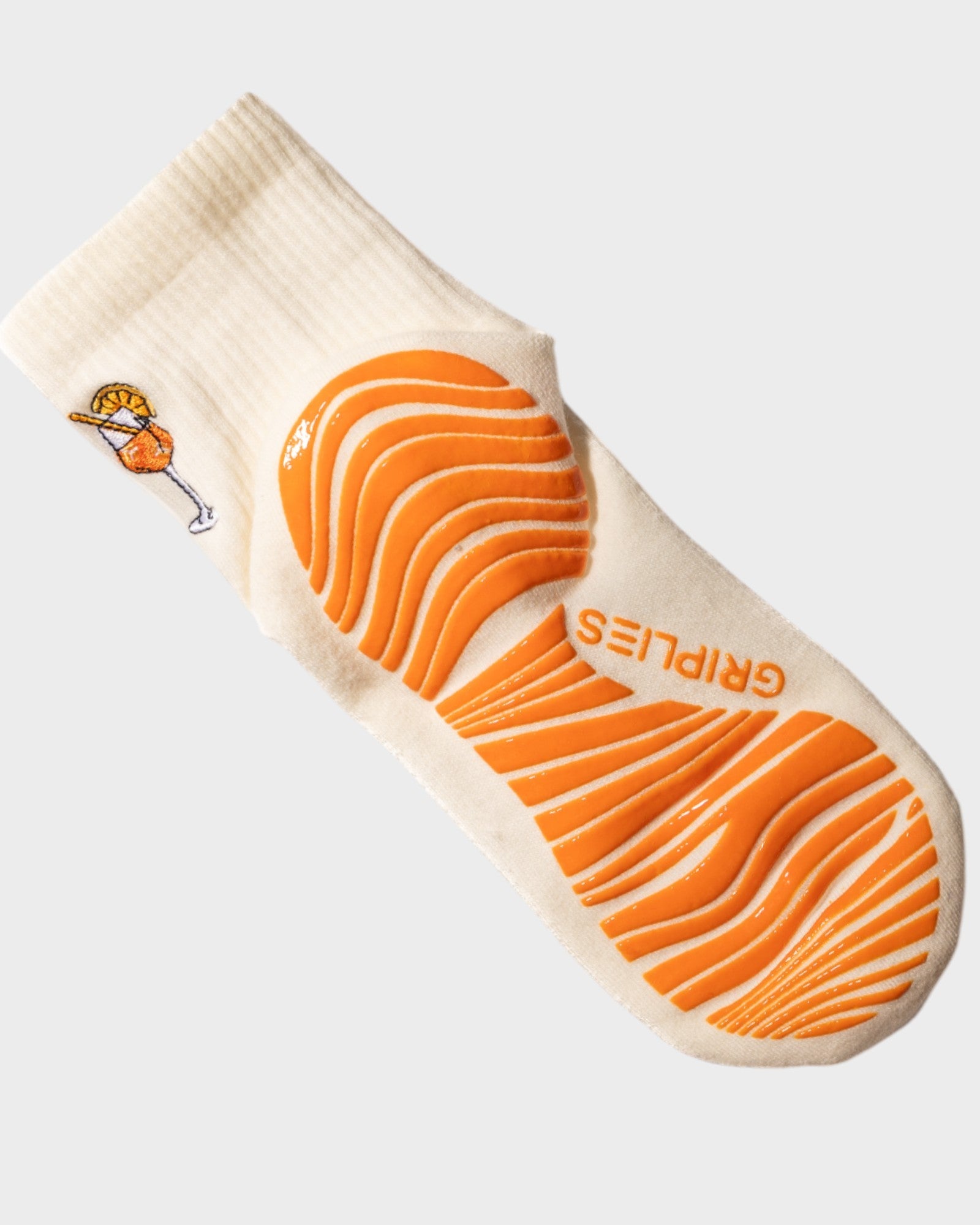 Pilates Grip Socken Aperol Sunset Sips mit sommerlichem Drink-Motiv