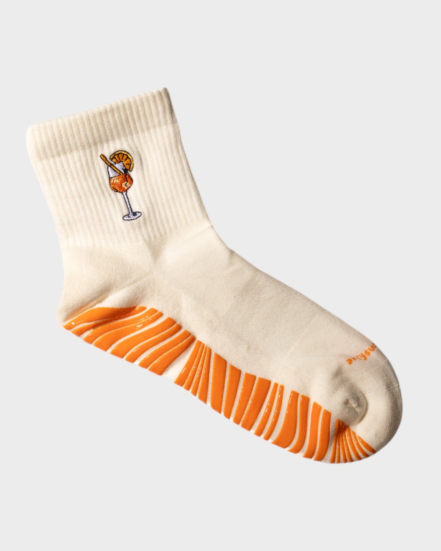 Rutschfeste Mid-Crew Pilates Socken Aperol Sunset Sips für Pilates und Barre