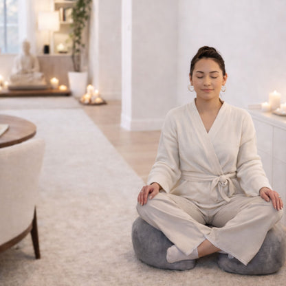 Ergonomisches U-Form Yogakissen von Écalutier für bequemes, langes Sitzen