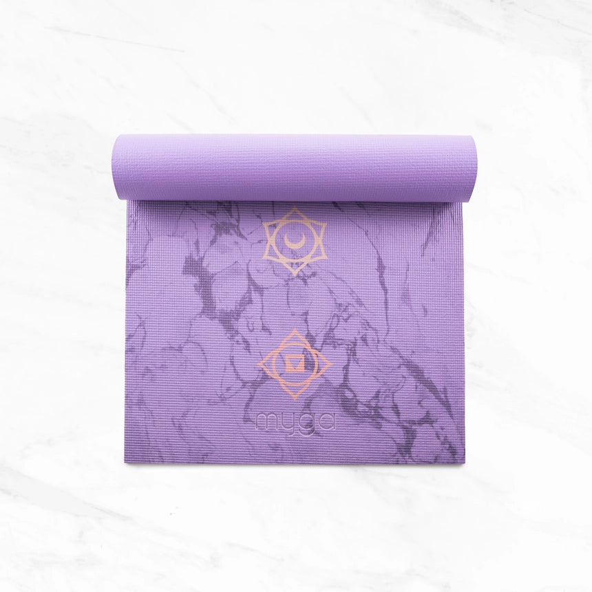 Myga Chakra Yoga-Set mit rutschfester Yogamatte und Yogablock