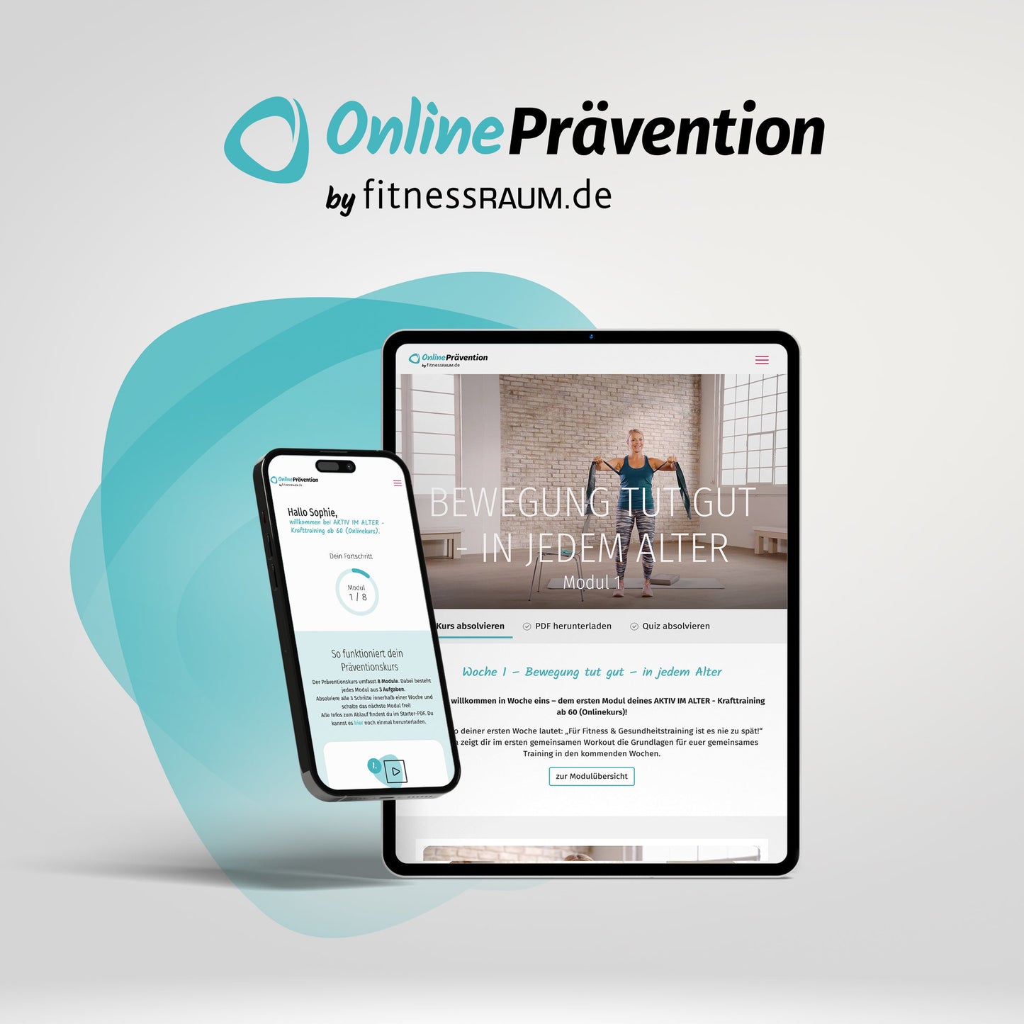 AKTIV IM ALTER - Krafttraining ab 60: 8-Wochen Online-Präventionskurs – bis zu 100% erstattbar + 6 Monate Gratiszugang fitnessRAUM.de