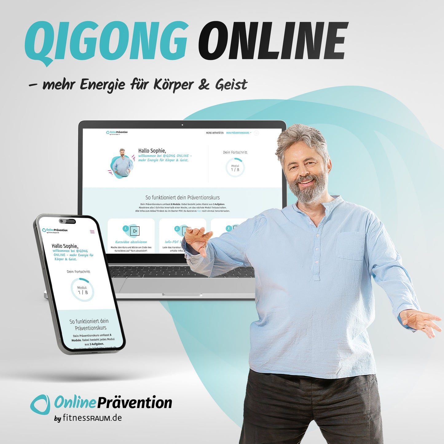 QIGONG - mehr Energie für Körper & Geist: 8-Wochen Online-Präventionskurs – bis zu 100% erstattbar + 6 Monate Gratiszugang fitnessRAUM.de