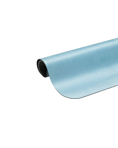 Mikrofaser Reformer Matte Powder Blue mit Nackenstütze am Kopfende