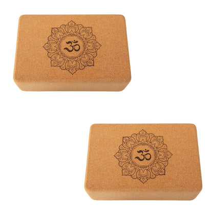 Yoga Block aus Kork mit Hamsa Hand Symbol