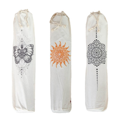 Schutzhüllen für Kork-Yogamatten mit verschiedenen Designs als Yoga-Zubehör