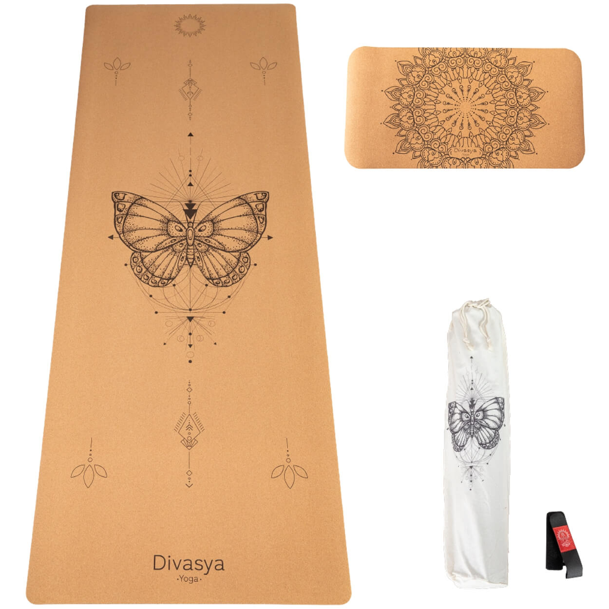 Yoga Set "Support": Kork-Yogamatte & Yoga-Pad