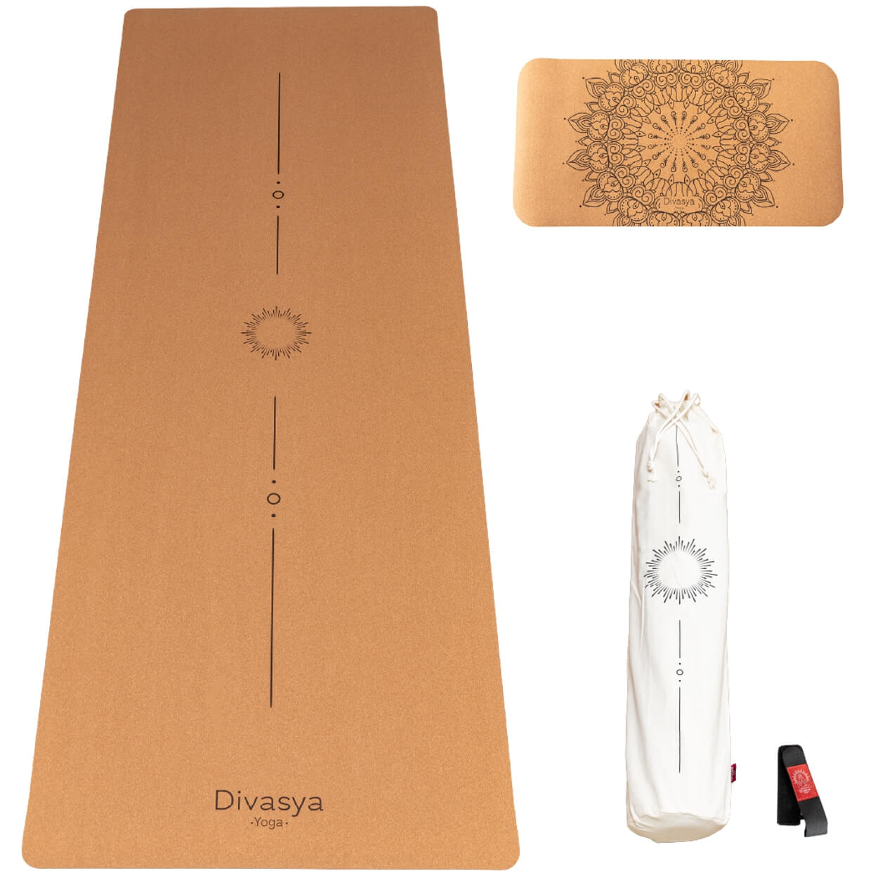 Yoga Set "Support": Kork-Yogamatte & Yoga-Pad