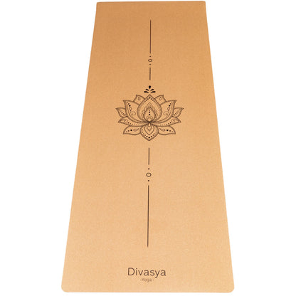 Yogamatte aus Naturkork mit Mandala-Design, rutschfest, ideal für die Yoga-Praxis