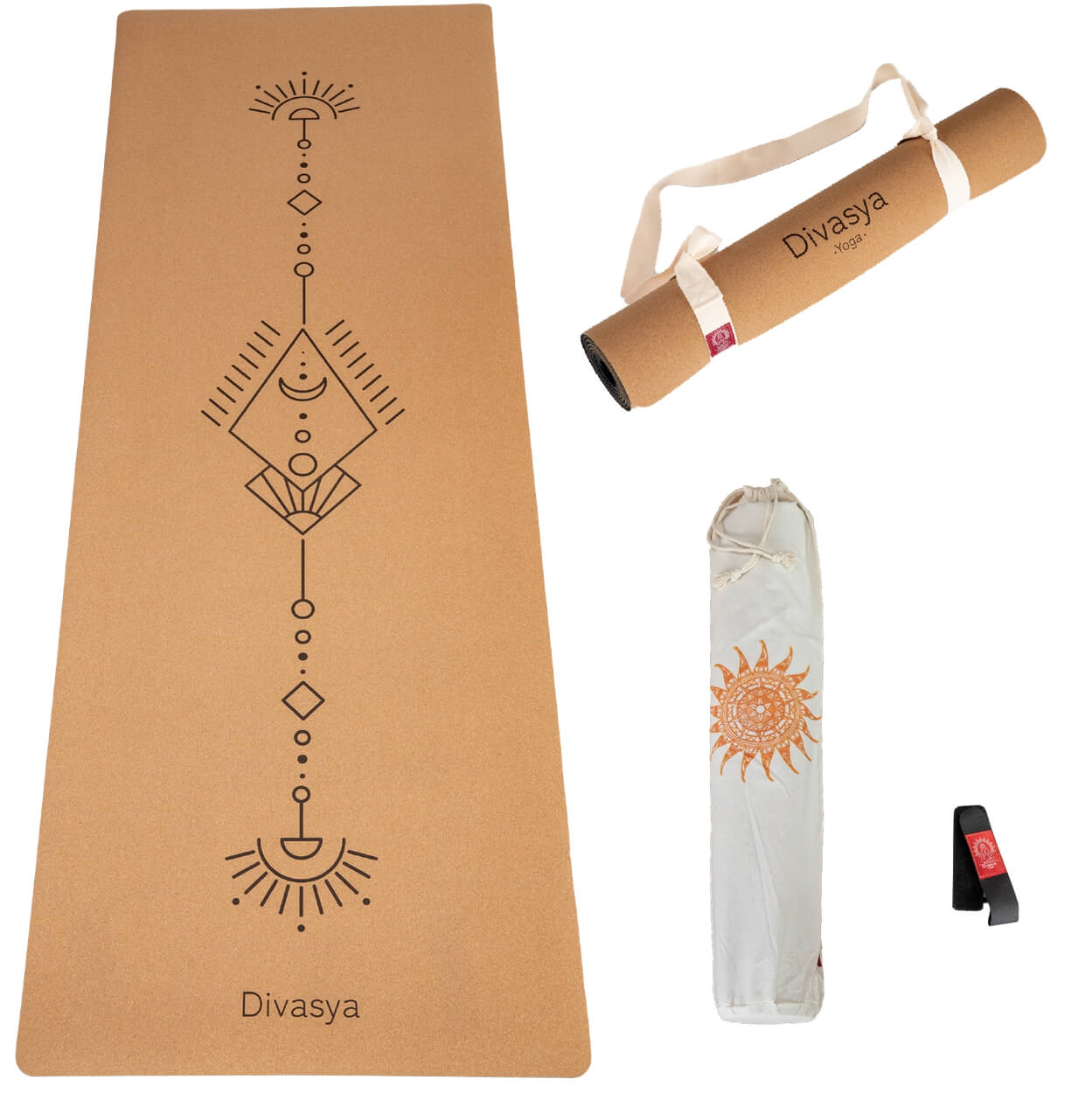 Yogamatte Kork: viele Yoga-Designs | inkl. Hülle & Tragegurt