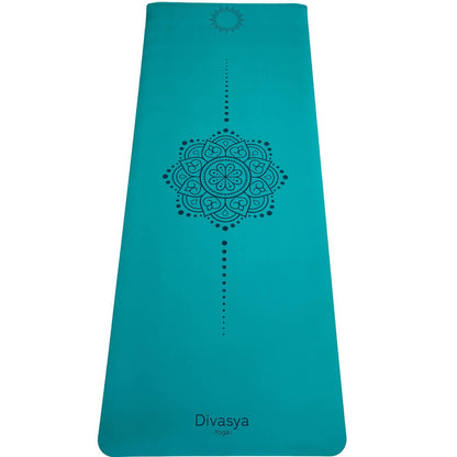 Zen Grip Yogamatte in Happy Petrol mit Mandala-Design, rutschfeste Yoga- und Pilatesmatte für Studio und Zuhause