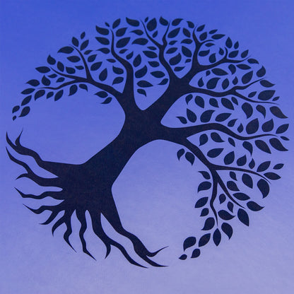 Lebensbaum-Motiv auf Yogamatte Inner Balance in Life Tree Blue, rutschfeste Yogamatte für Yoga und Meditation