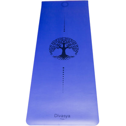 Yogamatte Inner Balance in Life Tree Blue mit Lebensbaum-Motiv für Yoga und Meditation