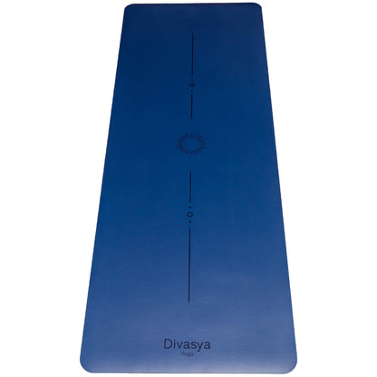 Yogamatte Inner Balance in Jeans Blue mit ruhigem Farbverlauf, professionelle Yogamatte für dynamische Praxis