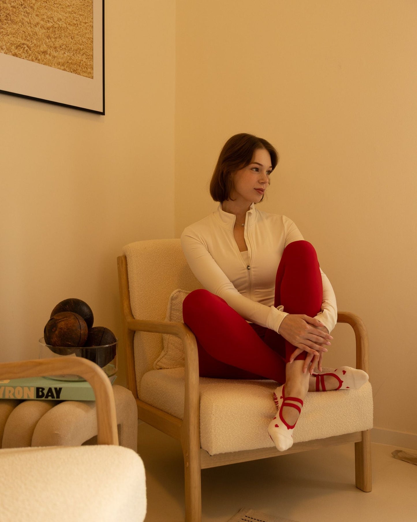 Red Hearts - Ballerina Pilates Grip Socken