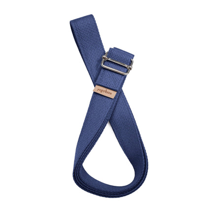 Langer Yogagurt jeansblau für Yoga Dehnungen Schulteröffnung und Hüftmobilität
