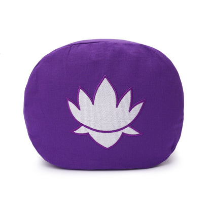 Yogakissen oval Lotus Stick BASIC mit Lotus-Stickerei für die Yogapraxis
