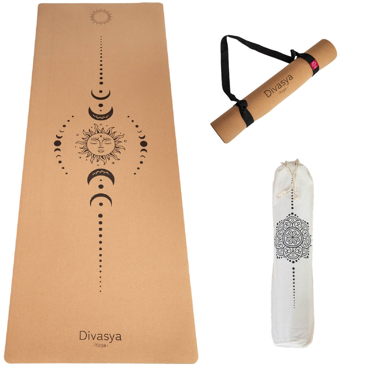 Yogamatte Kork: viele Yoga-Designs | inkl. Hülle & Tragegurt