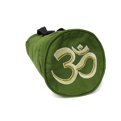 Runde Yogatasche Baumwolle mit OM Stickerei, ökologische Yogamatten Tasche für Yoga und Pilates
