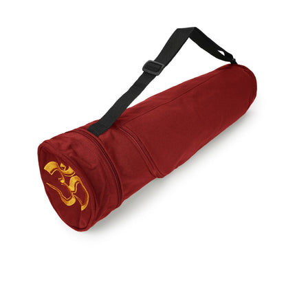 Yogatasche OM aus Baumwolle in Bordeaux, Yogamatten-Tasche aus Baumwolle für die Yogapraxis